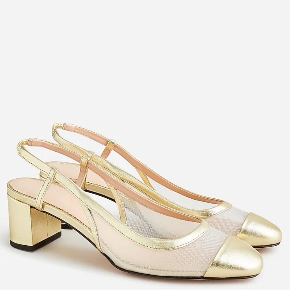 Millie slingbackheels with metallic mesh size